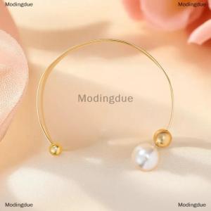 [COD] Modingdue Open Circle With CCB Imitation Ball Choker Necklace For Women Elegant Wedding Collar Torques Fashion Jewelry For Neck