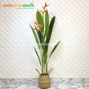 Pohon Hias Daun Pisangan Heliconia Bunga Bird Of Paradise T145 Latex Artificial Pot Dasar Cover Anyaman Purun Belly Small Dekorasi Pajangan Hiasan Ruangan Rumah Aesthetic