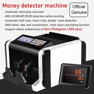 Automatic Multi Currency Money Counter With Detector Portable Money Cash Bill Counting Machine UV/MG Counterfeit Detection Financial Equipment Counterfeit