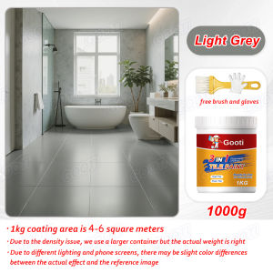 1KG GOOTI 3-in-1 Tile Renovation Paint Waterproof Non-slip Anti-peeling Wear-resistant For Bathroom Kitchen Balcony Tile Refinish Universal Change Color Paint