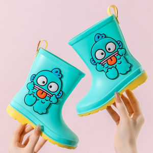 ULEEK Christmas 2024 My Melody Children Rain Boots Sanrio Kawaii Anime Kuromi Hangyodon Girls Rain Shoes Sweet Cute Cartoon Non Slip Shoes Gifts