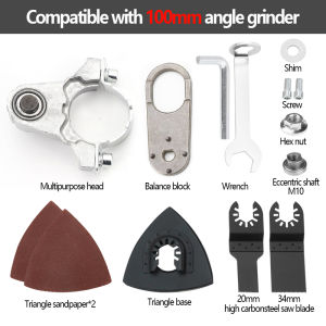 Angle Grinder Converter Adapter 100mm Multi Function Oscillating Power Tools Universal Head Adapter M10 Thread Polishing Machine Cutting Adapter Slotter Hand Converter