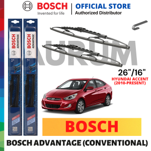 Bosch Advantage Wiper Blade set for Hyundai Accent 2010-Present (26/16) 2pcs