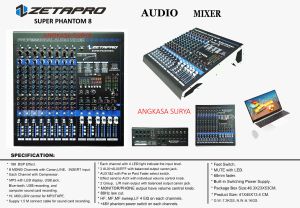 MIXER ZETAPRO SUPER PHANTOM 8 ORIGINAL  / MIXER AUDIO ZETAPRO SUPER PHANTOM 8 COMPRESSOR