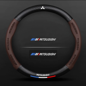 Car Steering Wheel Cover Mitsubishi 38cm Steering Wheel Cover Carbon Fiber Car Steering Wheel Cover with Air Holes Anti-Slip for Mitsubishi