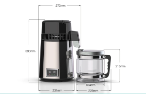 Water Distiller Purifier Machine Pure Water 4L Stainless Steel Electric Distillation Purifier Filter Dispenser Digital Display Jug Distilled Water Machine Filter Temperature Display 750W Distilled Water Machine