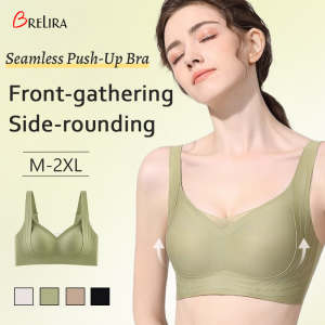 【SINGABRALETTE】Push Up Bra Wireless Seamless Plus Size Bra Lightweight Anti-Sagging Support Full Cup Soft Breathable Underwear