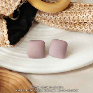 Bông tai nữ chuôi bạc 925 Eleanor Accessories hình vuông trơn phụ kiện trang sức khuyên tai 10164