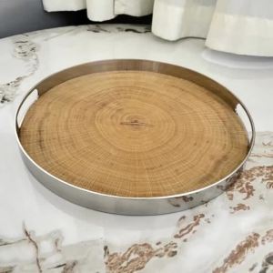 xpkQ Luxury Round Storage Trays Stainless Steel Art Creative Modern Living Room Desktop Ornaments Fruit Plate Aesthetic Home Decor 3H4K8