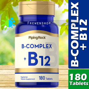 VITAMIN B COMPLEX + B12 180 Tablets Thiamin Riboflavin Niacin Vit B-1 B-2 Cyanocobalamin Supplement