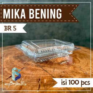 MIKA PLASTIK BENING UKURAN 5 ISI 100PCS . MIKA BR 5 MIKA BENING 13X10X5