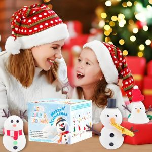 CGGUE การเพาะปลูกที่สร้างสรรค์ ชุดมนุษย์หิมะดินคริสต์มาส DIY ความสามารถในการลงมือปฏิบัติ กับจมูกแครอท ชุดดินมนุษย์หิมะ DIY สร้างสรรค์และสร้างสรรค์ ปลอดภัยและปลอดภัย ชุดงานฝีมือตุ๊กตาหิมะขนาดเล็ก สำหรับเด็กๆ
