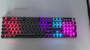[OKLIFE. SG]RGB Mechanical Keyboard with Rotary Knob Typewriter Inspired 9 Backlight Modes for PC & Laptop