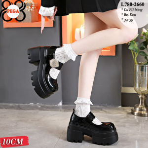 Giày Nữ Gót Vuông Chất Da Bóng Đế Cao 10CM L780-2660
