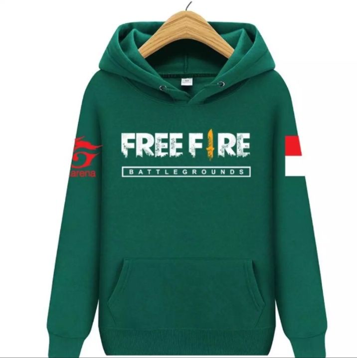 Jaket Hoodie Freefire Anak Usia 6 12 Tahun Sweater Free Fire Tebal Hijau Lazada Indonesia