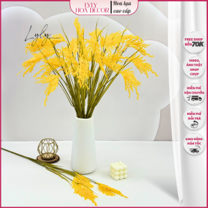 Cành Lúa 3 Nhánh dài 95cm lúa giả decor trang trí cửa hàng quán ăn. Hoa Lụa Decor