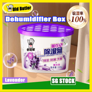 Old Butler Lavender Dehumidifying Box 230g Over 100% Moisture Absorption Safe for Baby Wardrobe Anti-Mold Odor Remover for Closet Cabinet Shoe Box