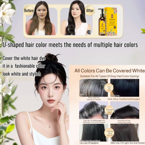 【30秒速染】植物染发膏 Natural Plant Hair Cream  At Home Coloring Kit Vegan Safe Dye Lazy Girl Hair Color 30 Second Application Non Damaging Quick Color Gray Coverage