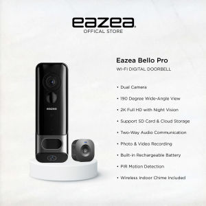 Eazea Bello Pro Wi-Fi Digital Video Doorbell with Dual Camera Motion Sensor Video Recording and 1 Year Warranty