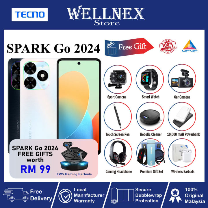 TECNO Spark Go 2024 ( 6GB RAM 64GB ROM ) Original TECNO Malaysia