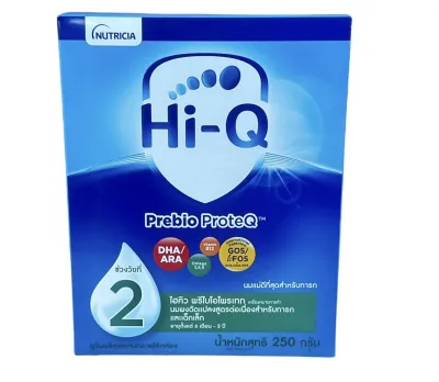 นมผง ไฮคิวสูตร2 พรีไบโอโพรเทก 250 กรัม นมผงเด็ก 6 เดือน - 3 ปี นมผง HiQ Prebio ProteQ นมไฮคิวสูตร2