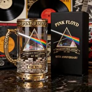 Pink Floyd 61st Anniversary Beer Stein - 1965-2026 Commemorative Tankard The Dark Side of The Moon Prism Glass Mug for RockFans2026