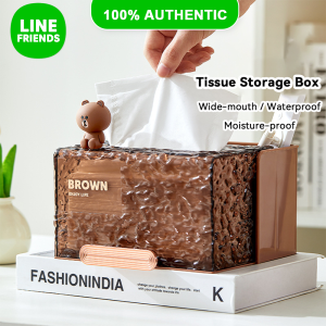 100% Authentic Line Friends Tissue Storage Box Holder Desktop Wide-mouth Waterproof Moisture-proof Multipurpose Home Organizer Toilet LFB148/LFB161