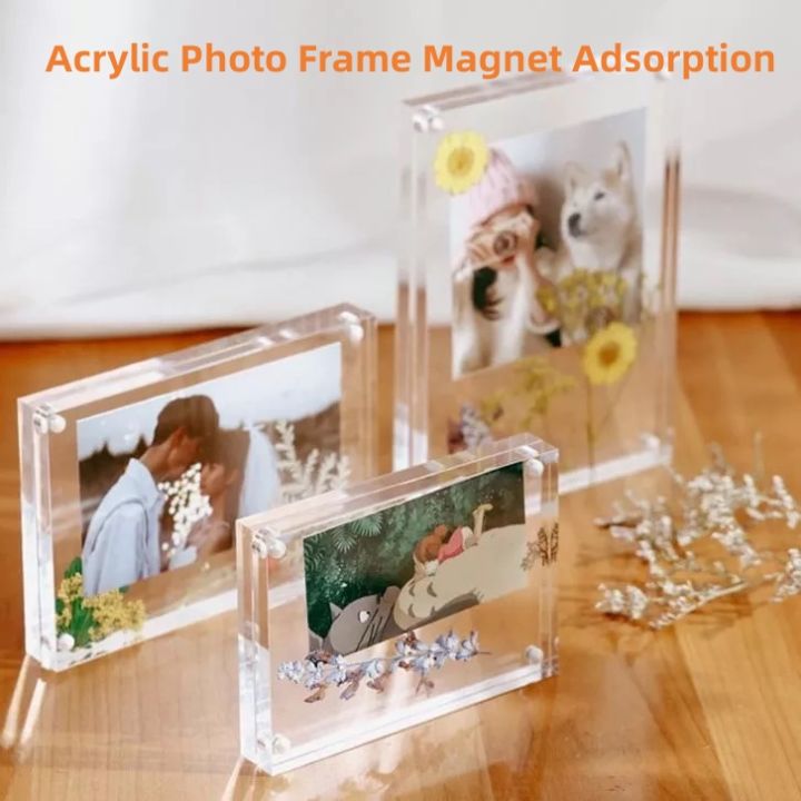 Clear Acrylic Photo Frame Magnetic Picture Photo Holder Display Frame ...