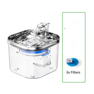 Smart Cat Water Dispenser For Dog 304 Stainless Steel Cat Water Fountain Outdoor Garden Dog Water Drinker Dispenser Automatic Water Fountain For Cat Filters Feeder Motion Sensor 2.2L Water Level Window