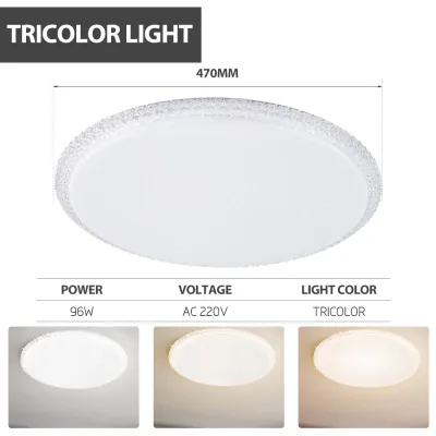 DingDian LED Ceiling Light Modern Crystal Lamp AC220V 30W40W60W72W96W 3 color Temperatures 3000K/4500K/6000K Adjustable Triclolor indoor ceiling light for Bedroom Living Room