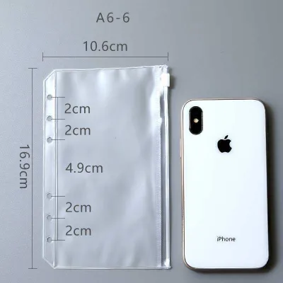 A6/A7/A5/B5 6-hole Ziplock/Poket Binder/Binder Transparent Hand Book Bags Loose-leaf Storage-THIMPLE