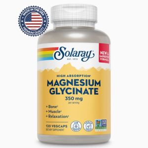 Solaray High Absorption Magnesium Glycinate 350mg - Muscle Relaxation & Sleep Support 275 VegCaps