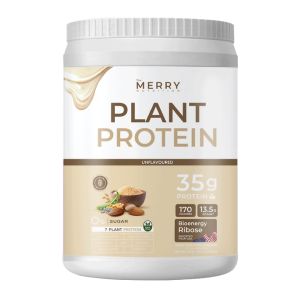 Merry Plant  Protein Unflavoured  เดอะ เมอร์รี่ โปรตีนจากพืช รสธรรมชาติ ขนาด 1050g จำนวน 1 กระปุก