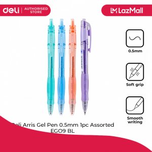 Deli Writing instrument- Arrix Gel Pen 0.5mm Blue EG09-BL 1pc Assorted