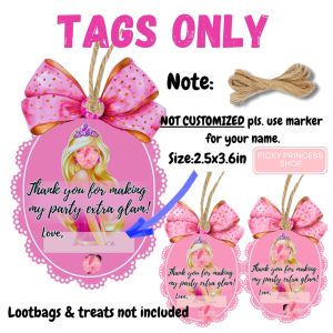 10Pcs Pink Ziplock Plastic Candy Bags for Party Favors Birthday Gift Bags Themed Design