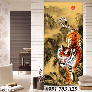Gạch tranh 3d đẹp hổ sơn lâm