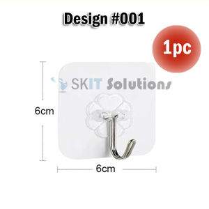 【SKIT】Adhesive Wall Hook (#002) Wall Hanger Magic Strong Hook Transparent Strong Adhesive Wall Hooks Self Adhesive Door Wall Hanger Hook Sticky Waterproof Kitchen Bathroom Storage Organizer Rack Stickers Wall Picture Hook (minimum purchase of 10pc)