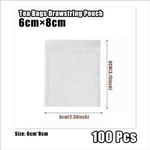 Tea BagsDrawstring 200Pcs Pouch String Empty Seal Filter Paper Drawstring Pouch Herb Loose TeaBag