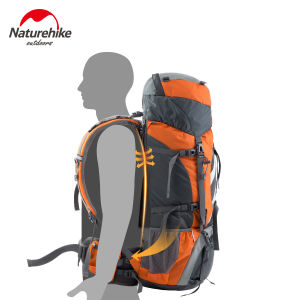Naturehike Outdoor New Upgraded 70Liter +5L Hiking BigPack Professional Backpack CR Piggyback System Water Repellent Nylon Fabric with Rain Cover NH70B070-B