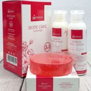 Hanasui Body Care 3in1 - Membantu Mencerahkan Kulit Badan - Paket Lengkap Badan - Menyamarkan Bekas Luka - BPOM - Kosmetik Herbal Online