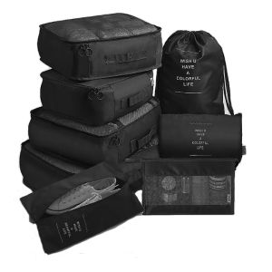 8/10 Pcs Set Travel Organizer Storage Bags Suitcase Packing Cubes Set Cases Portable Luggage Clothes Shoe Tidy Pouch Folding