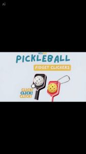 Pickleball Paddle Clicky Fidget Keychain by Resuri Designs Dink Pickleball