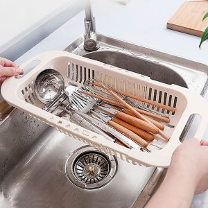 kokepope Over Sink Colander Strainer Extendable Washing Drying Basket