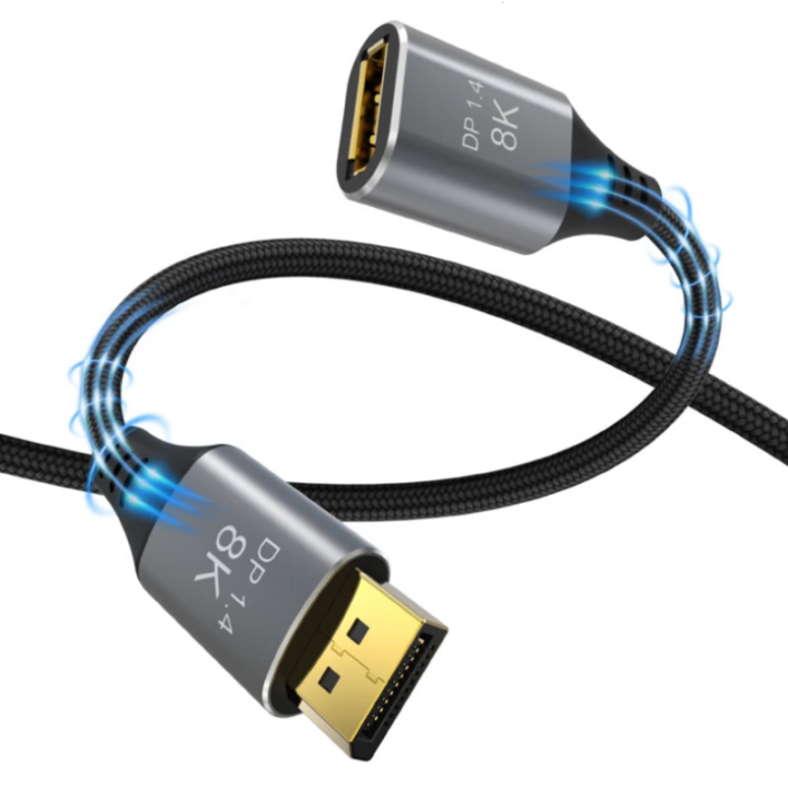 DisplayPort 1.4 Extension Cable Male to Female 8K 60Hz UHD 4K 144Hz ...