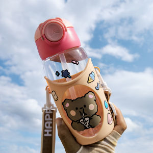 กระติกน้ำเด็ก ขวดน้ำเด็กไปโรงเรียน 600mlขวดน้ำเด็กอนุบาล ขวดน้ำเด็ก น่ารัก พกพา