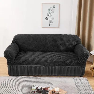 Vỏ ghế sofa Seersucker đàn hồi bọc ghế sofa trơn bọc Áp dụng phổ biến trong tất cả các mùa 1/2/3 chỗ ngồi