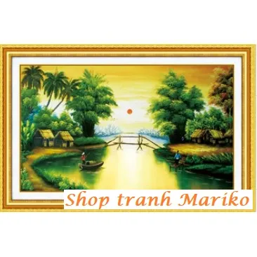 [HCM]Tranh thêu Hoàng Hôn đồng quê 88880 kích thước 70 x 44 cm