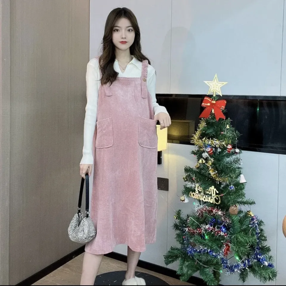 Đầm Bầu Váy Bầu Dự Tiệc Thiết Kế Vải Nhung Cao Cấp Cổ Tròn Sang Chảnh V9  VAYBAUXINH | Shopee Việt Nam