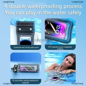 [COD] Laogeliang Trong suốt không thấm nước điện thoại trường hợp màn hình cảm ứng kín túi bơi lặn điện thoại Bìa