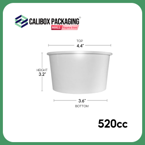 Calibox Packaging White Paper Bowl Kraft Paper Bowl 50pcs (With Lid or No Lid)